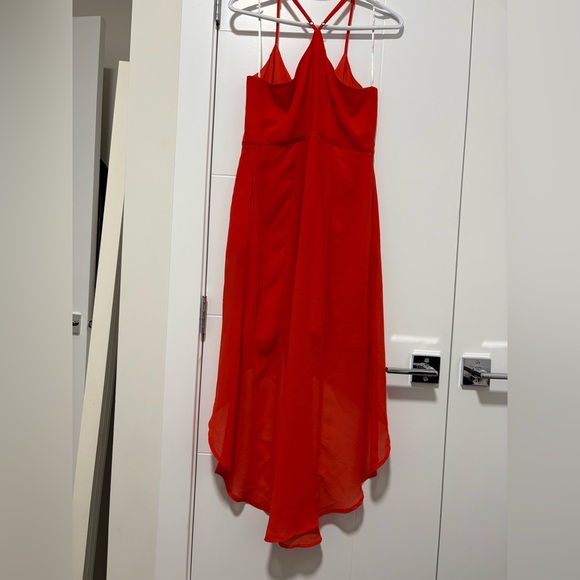 Elegant High Low Orange Dress - Picture 3 of 4